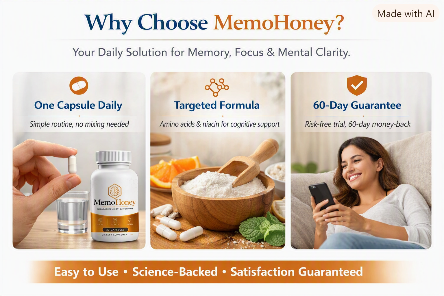 Comparison graphic representing how to evaluate memory support supplements